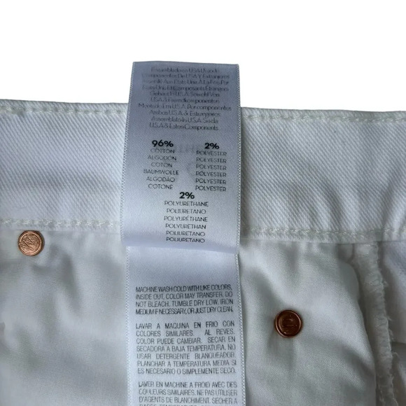 Mother The Charmer Fray Short in Glass Slipper White Denim w/ Stretch Size 26 - Picture 5 of 7